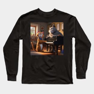 Piano Student With Their Piano Teacher Long Sleeve T-Shirt